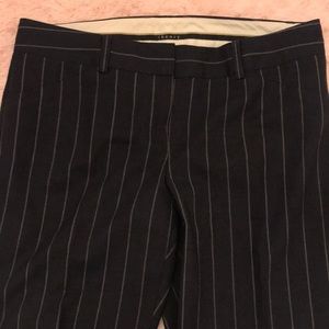 Theory black/charcoal grey/white pinstripe pants